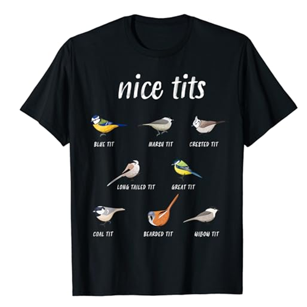 Adult Funny Bird Types Animals Science Nature Lover Black Short Sleeve T-shirt Outfits Top Costume