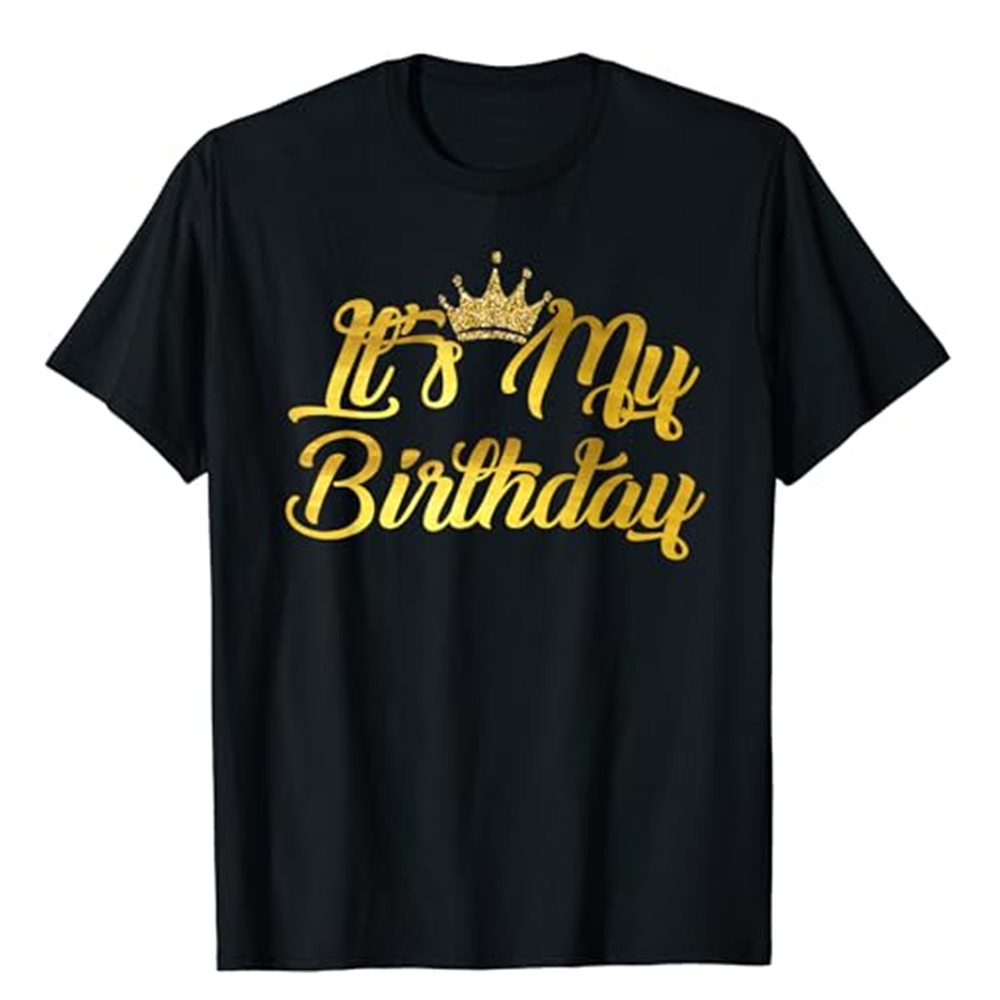 Adult It's My Birthday King Birthday Party Black Short Sleeve T-shirt Outfits Top Costume