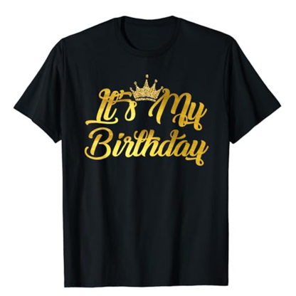 Adult It's My Birthday King Birthday Party Black Short Sleeve T-shirt Outfits Top Costume