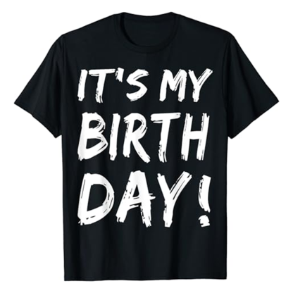 Adult It's My Birthday Letter Birthday Party Black Short Sleeve T-shirt Outfits Top Costume