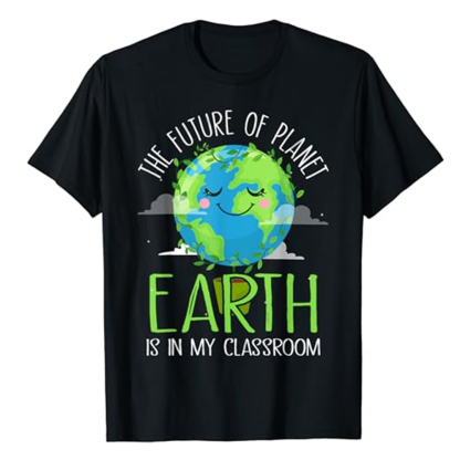 Adult Funny Classroom Earth Day Black Short Sleeve T-shirt Outfits Top Costume