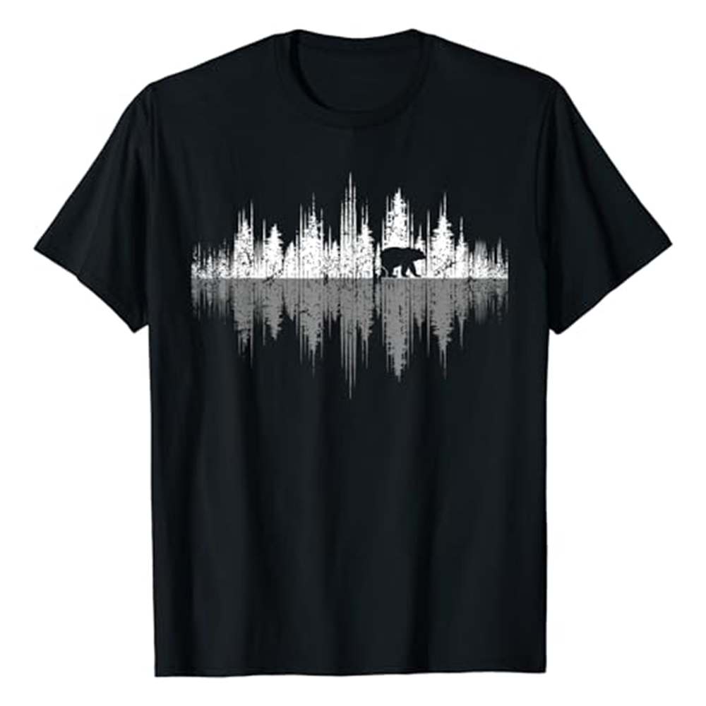 Adult Nature Lover Trees Reflection Wildlife Outdoor Forest Black Short Sleeve T-shirt Outfits Top Costume