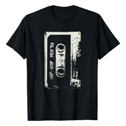 Adult Unisex Hip Hop Rap DJ Retro 90s Music Festival Black T-shirt Costume