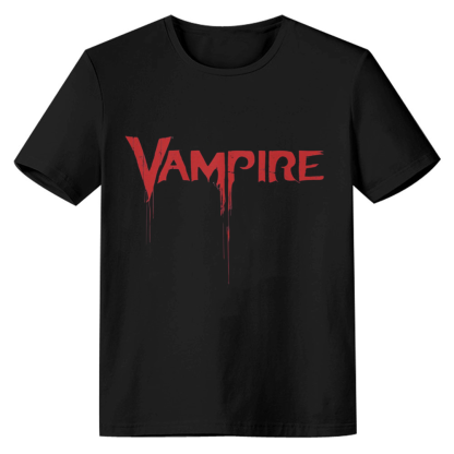 Adult Unisex Vampire Blood Halloween Black T-shirt Costume