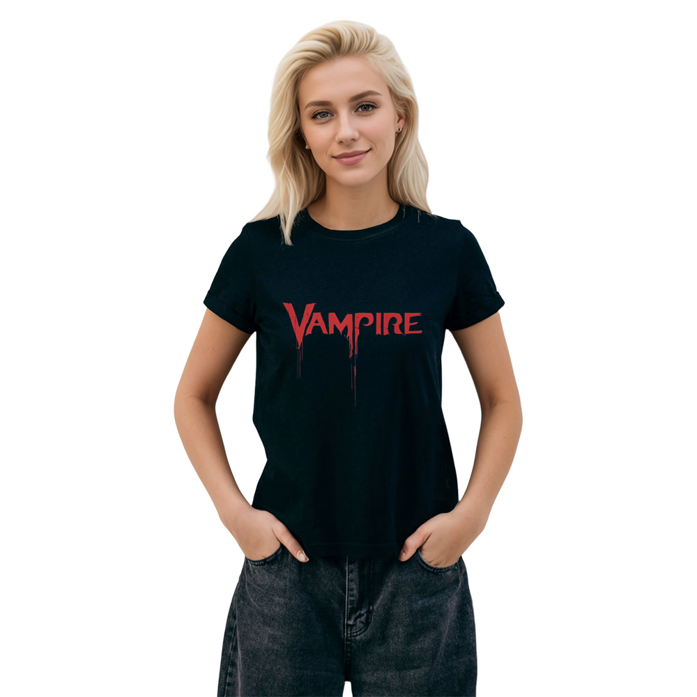 Adult Unisex Vampire Blood Halloween Black T-shirt Costume