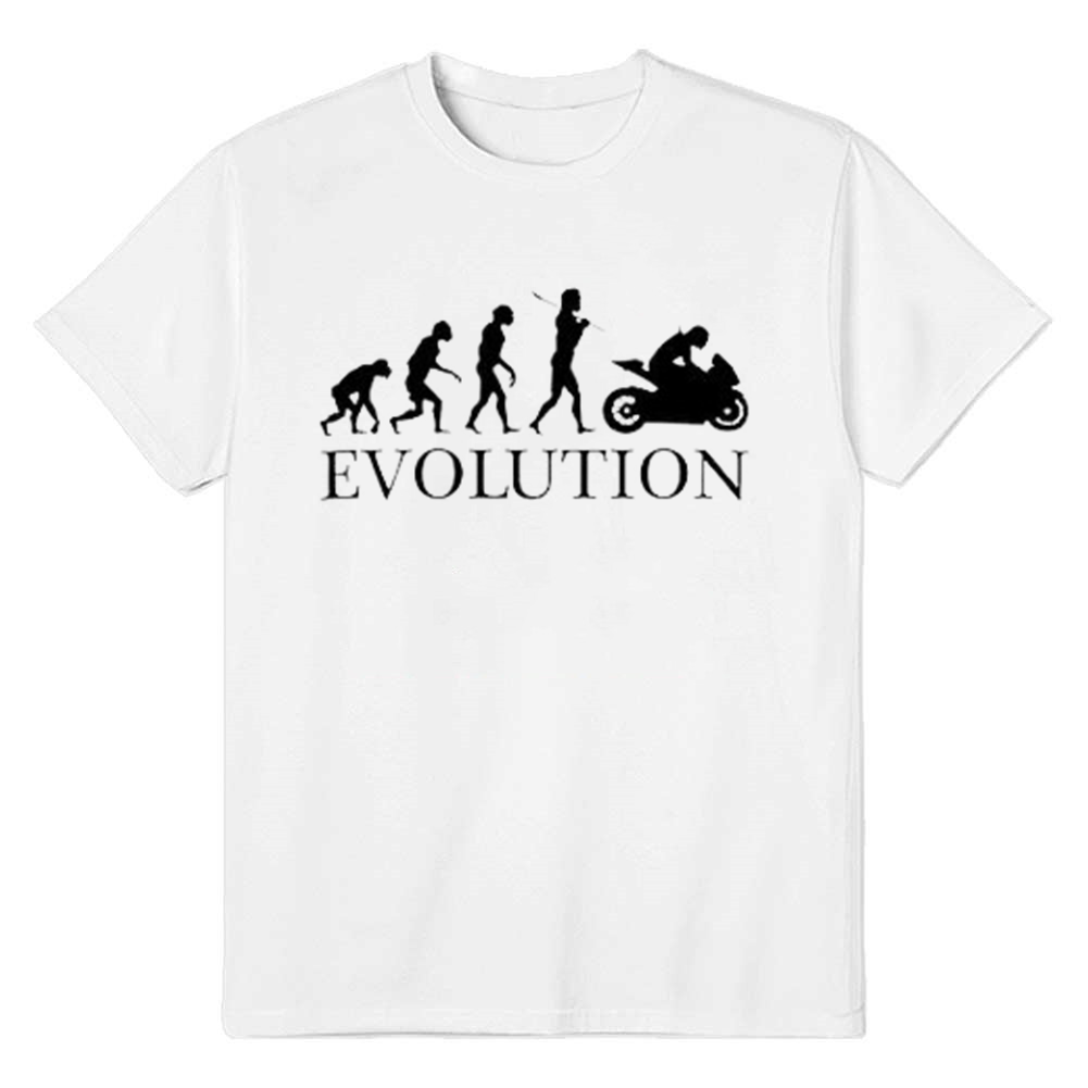 Adult Unisex Motorcycle Racing Evolution White T-shirt Costume