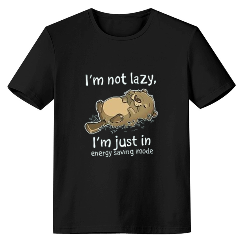 Adult Unisex I‘m Not Lazy Wild Animals Black T-shirt Costume