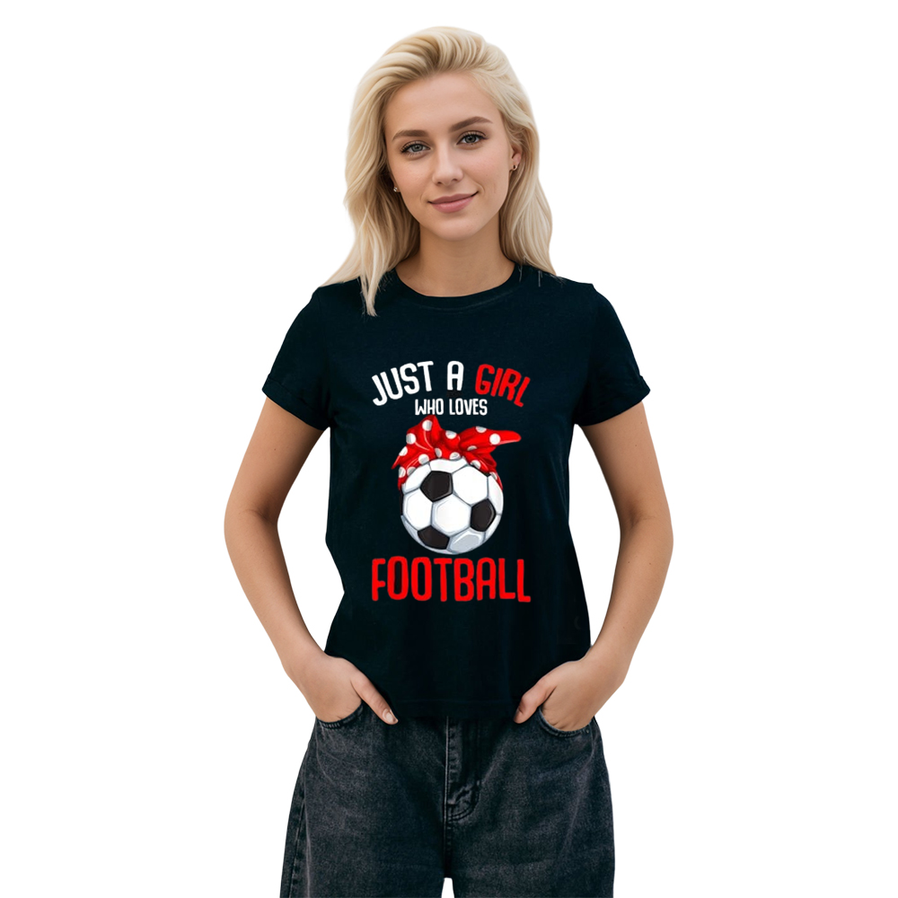 Adult Unisex Girl Football Lover Black T-shirt Costume