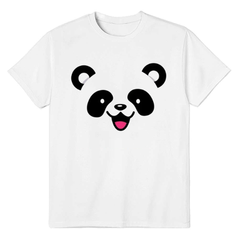 Adult Unisex Kawaii Panda Face Wild Animals Panda Lover White T-shirt Costume