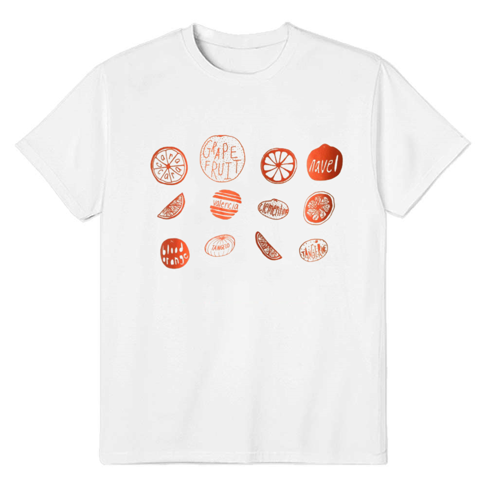 Adult Unisex Oranges Fruit Food Lover White T-shirt Costume