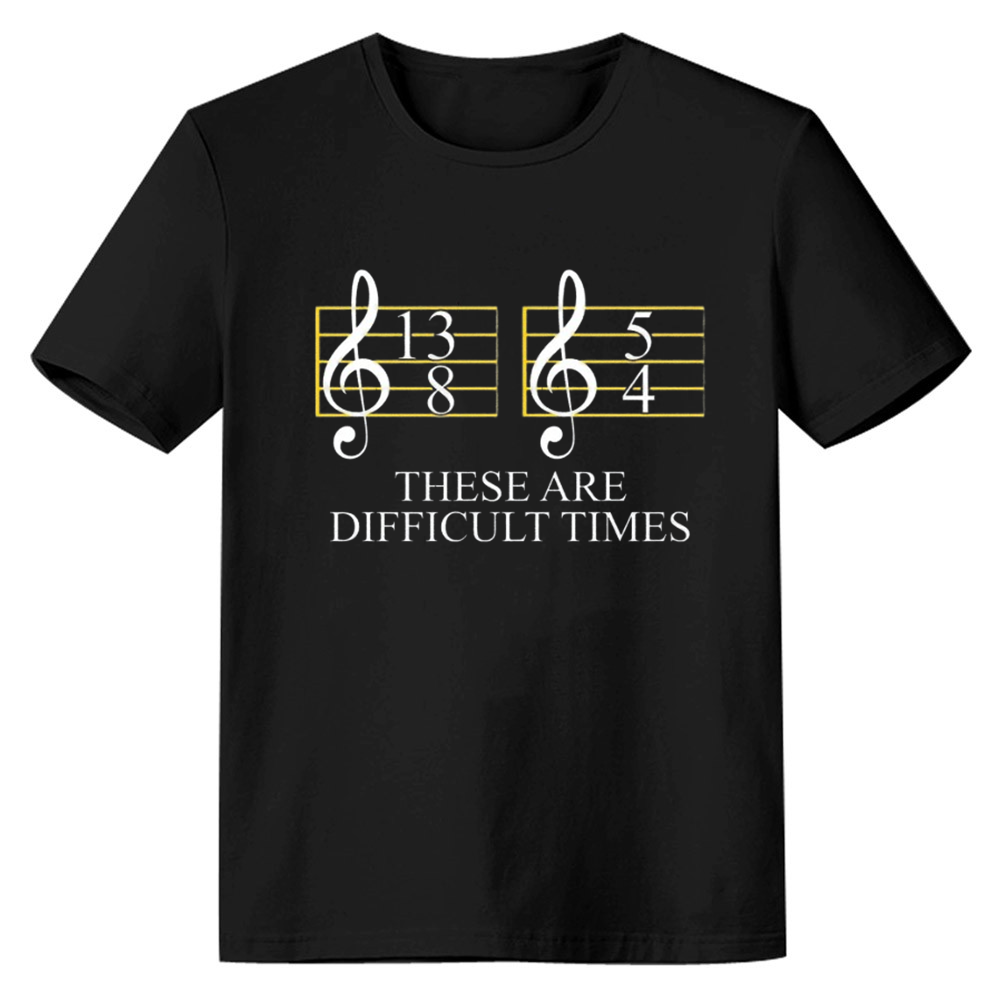 Adult Unisex Difficult Times Music Lover Summer Black T-shirt Costume