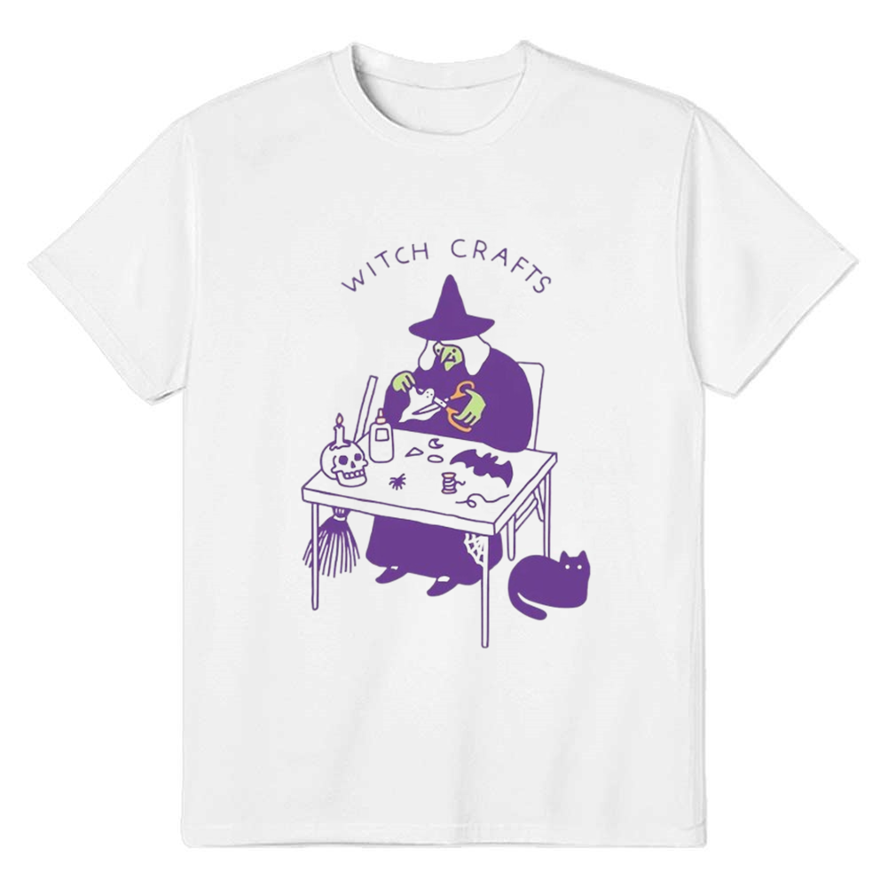 Adult Unisex Witch Carfts Halloween White T-shirt Costume