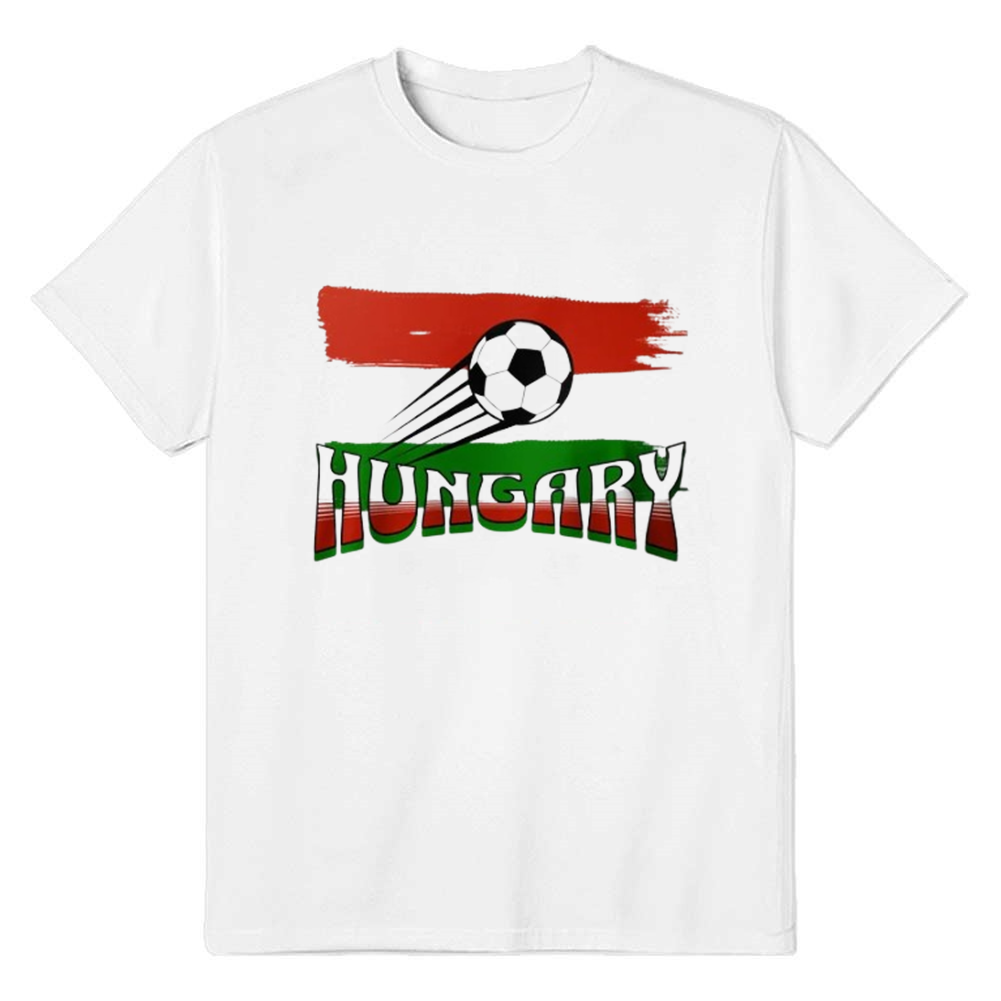 Adult Unisex Hungary Football Soccer Lover White T-shirt Costume