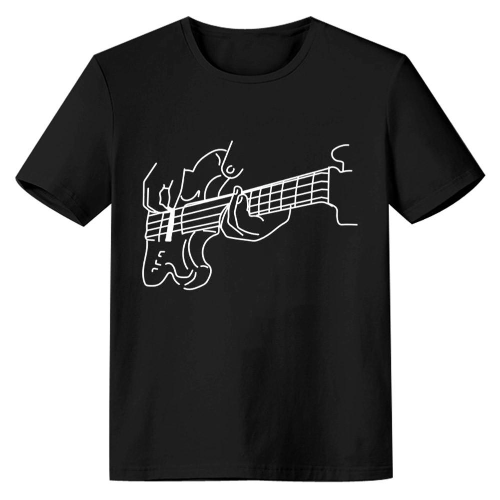 Adult Unisex Music Festival Bass Guitar Black T-shirt Costume