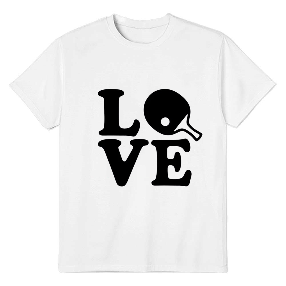 Adult Unisex Table Tennis Love Sport Ping Pong Lover White T-shirt Costume