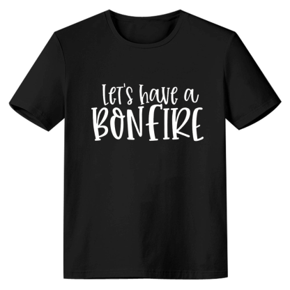 Adult Unisex Lets Have A Bonfire Night Black T-shirt Costume