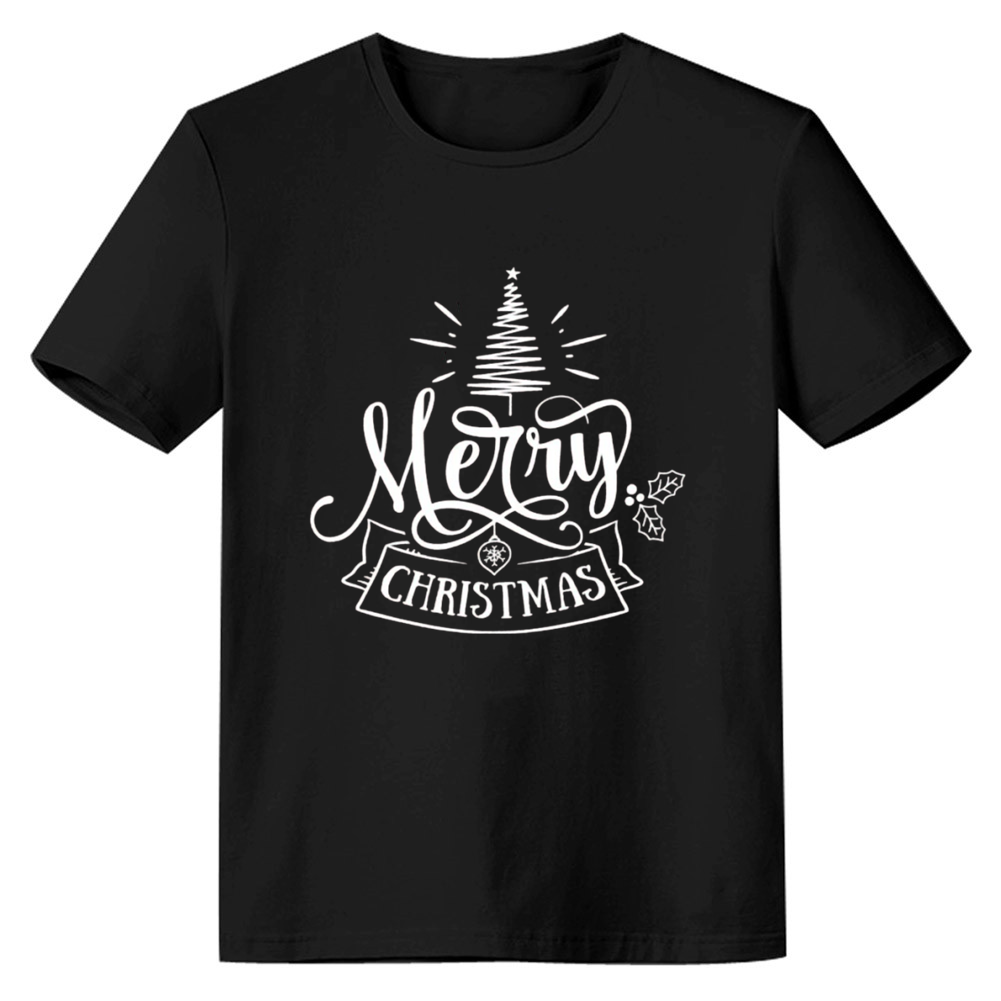 Adult Unisex Xmas Christmas Tree Festival Black T-shirt