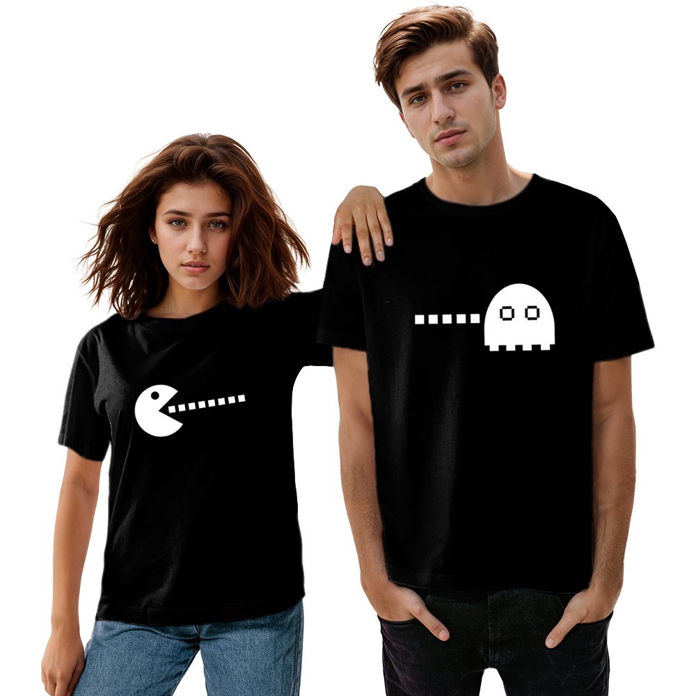 Adult Unisex Valentine's Day Funny Anniversary Couple Tee Black T-shirt