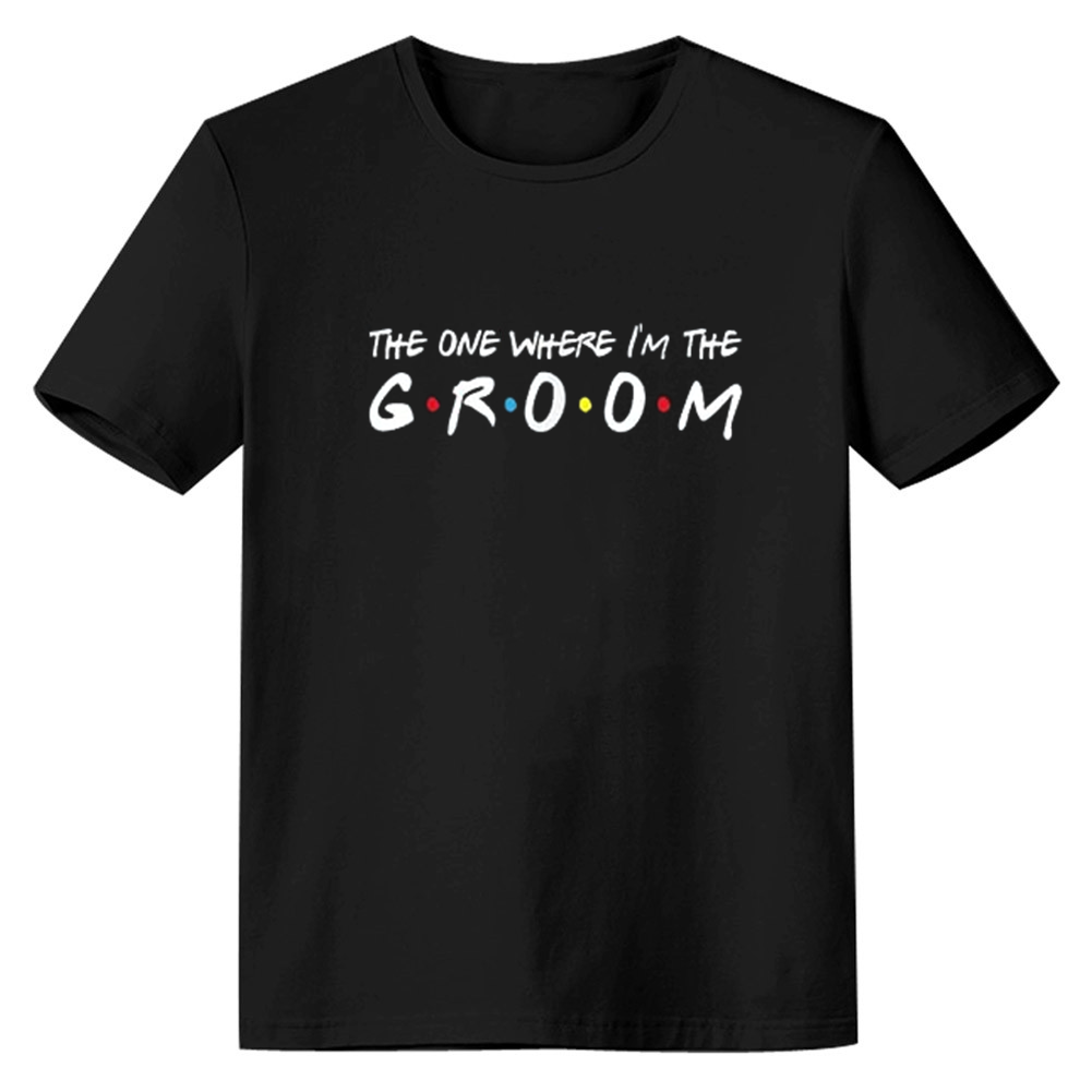 Adult Unisex I'm The Groom Bachelor Party Funny Black T-shirt Costume