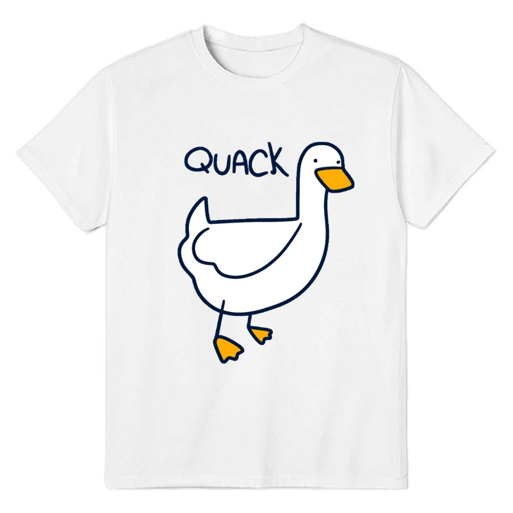 Adult Unisex Duck Funny Animals Lover White T-shirt