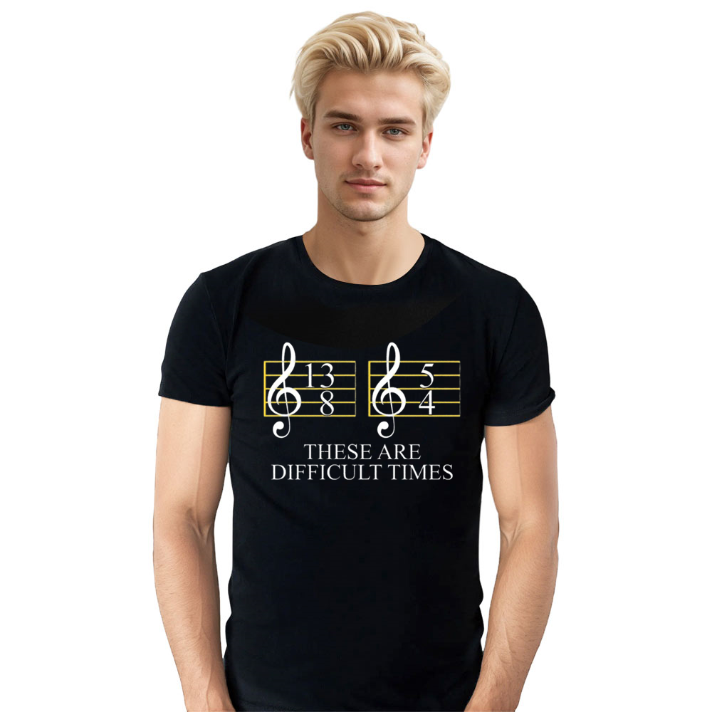 Adult Unisex Difficult Times Music Lover Summer Black T-shirt Costume