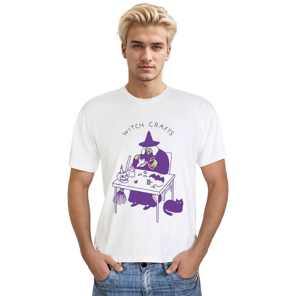 Adult Unisex Witch Carfts Halloween White T-shirt Costume