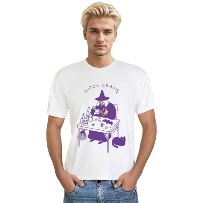 Adult Unisex Witch Carfts Halloween White T-shirt Costume