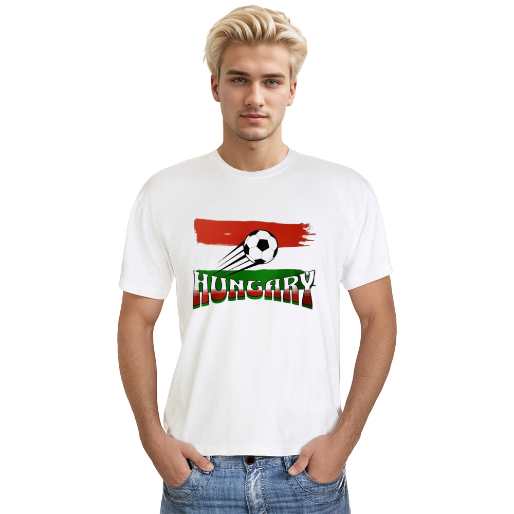 Adult Unisex Hungary Football Soccer Lover White T-shirt Costume