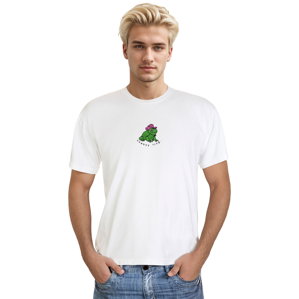 Adult Unisex Cowboy Frog Animals Lover White T-shirt Costume