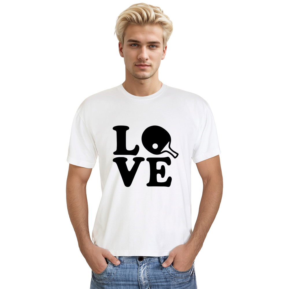 Adult Unisex Table Tennis Love Sport Ping Pong Lover White T-shirt Costume