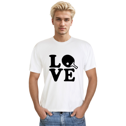 Adult Unisex Table Tennis Love Sport Ping Pong Lover White T-shirt Costume