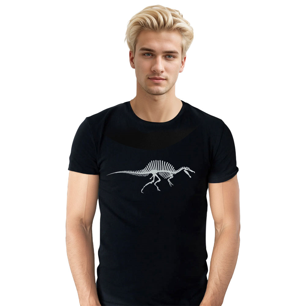 Adult Unisex Dinosaur Palaeontologist Animals Lover Black T-shirt Costume