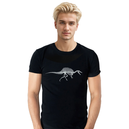 Adult Unisex Dinosaur Palaeontologist Animals Lover Black T-shirt Costume