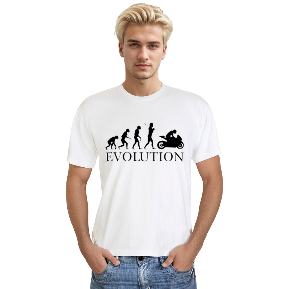 Adult Unisex Motorcycle Racing Evolution White T-shirt Costume
