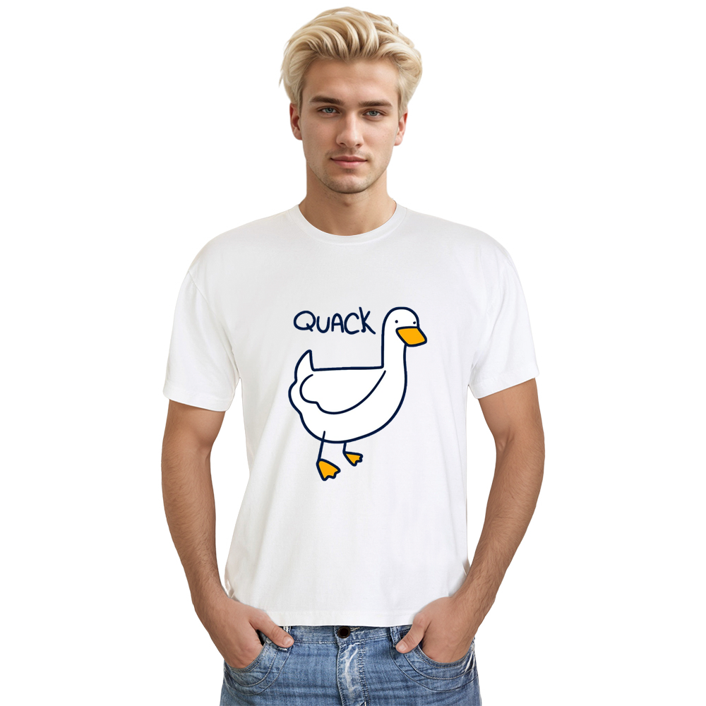 Adult Unisex Duck Funny Animals Lover White T-shirt
