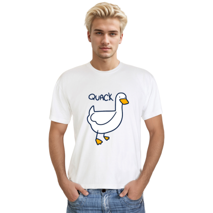 Adult Unisex Duck Funny Animals Lover White T-shirt