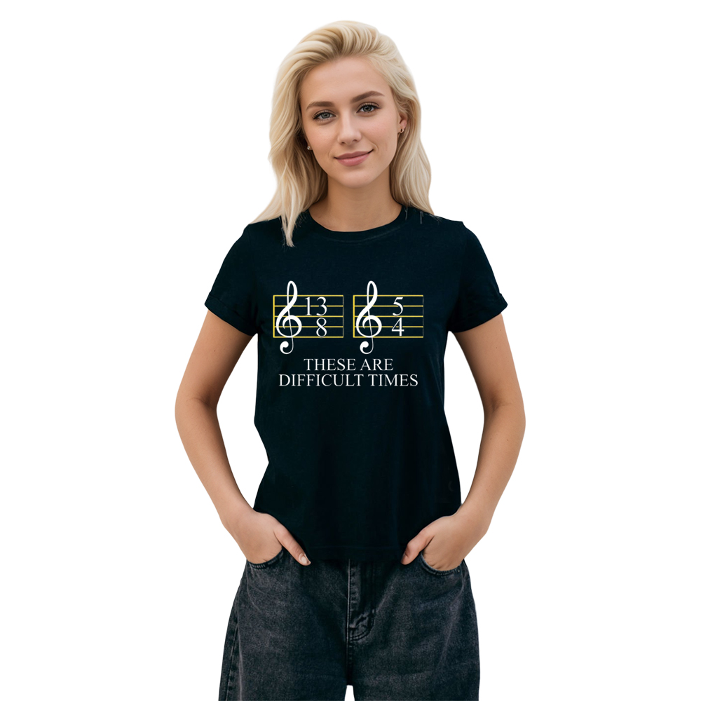 Adult Unisex Difficult Times Music Lover Summer Black T-shirt Costume
