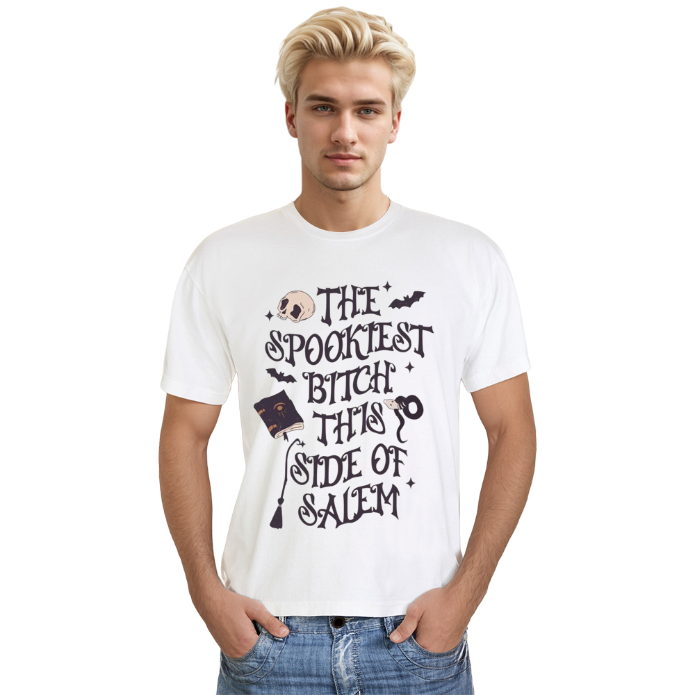 Adult Unisex The Spookiest Halloween White T-shirt Costume