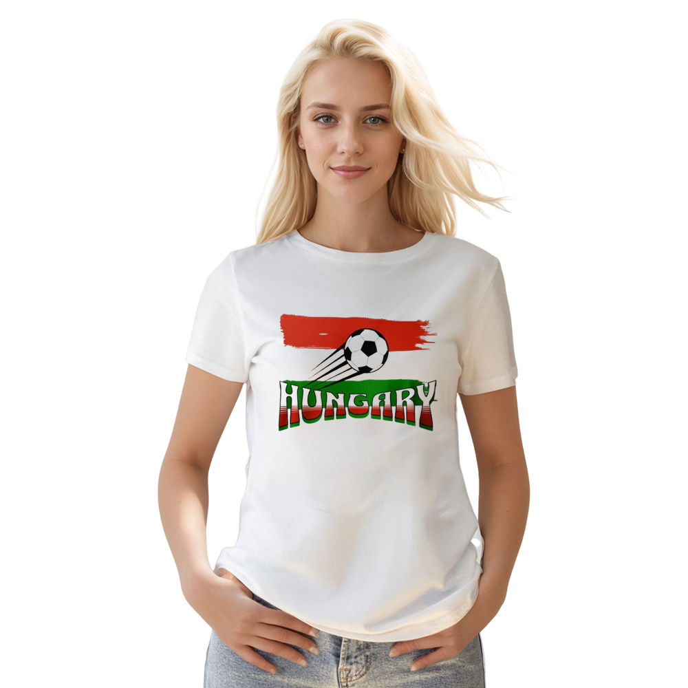 Adult Unisex Hungary Football Soccer Lover White T-shirt Costume
