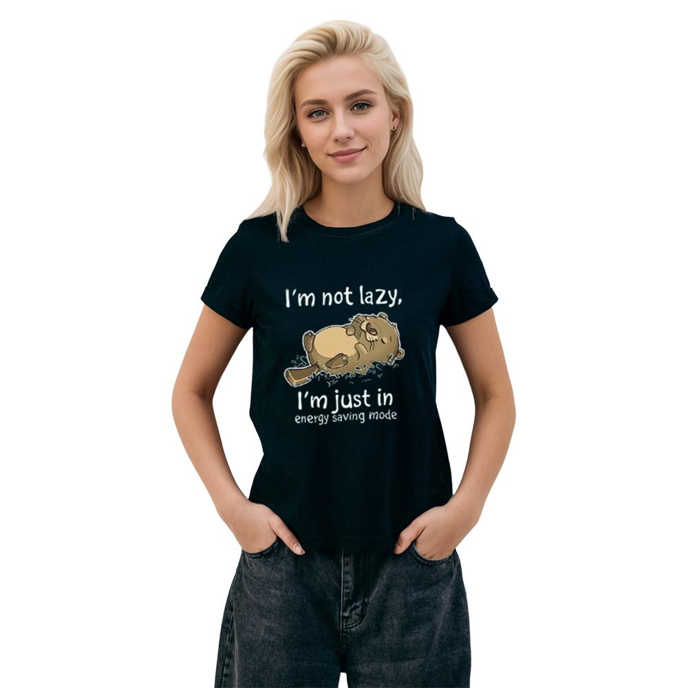 Adult Unisex I‘m Not Lazy Wild Animals Black T-shirt Costume
