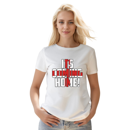 Adult Unisex Football England Its Coming Home White Soccer T-shirt Costume