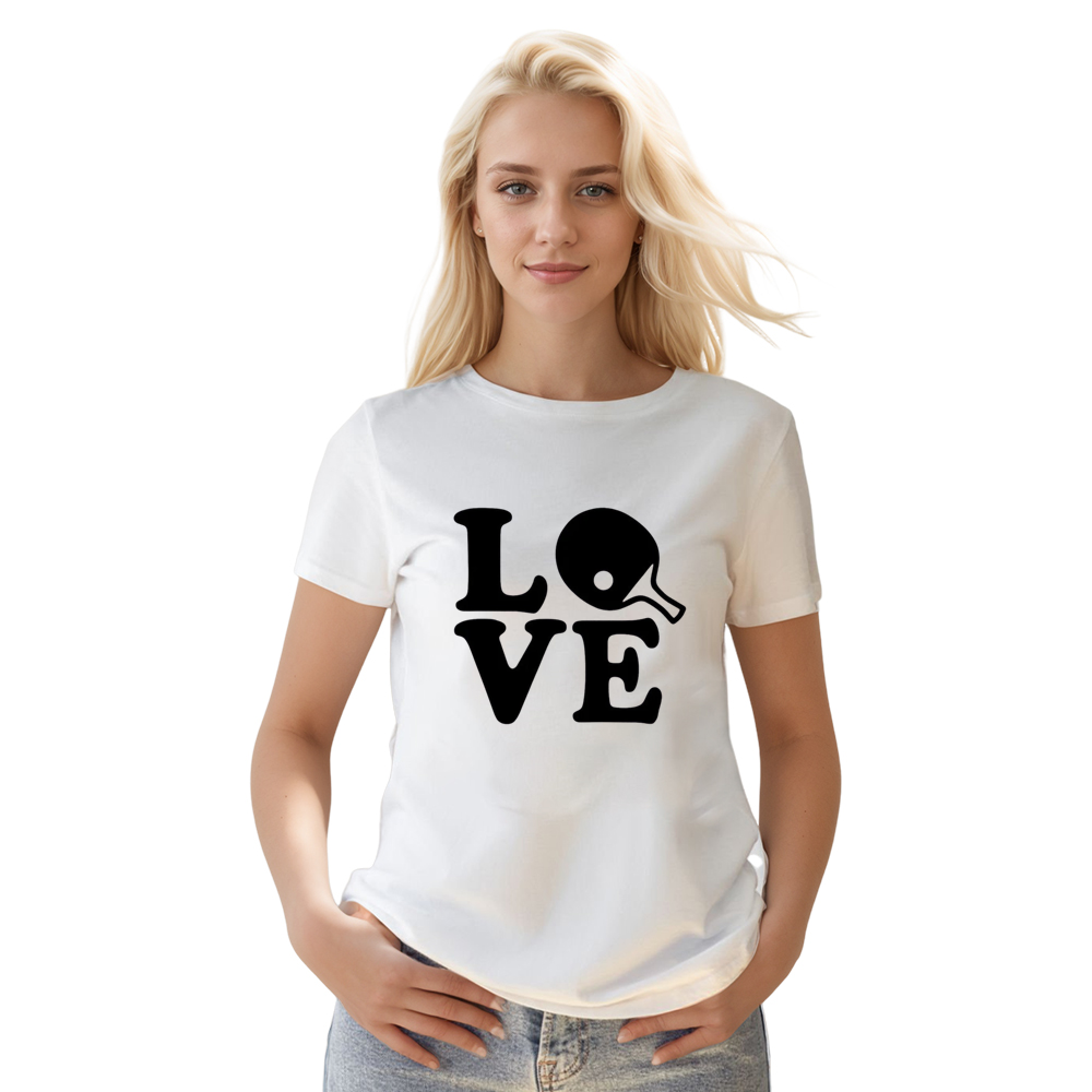 Adult Unisex Table Tennis Love Sport Ping Pong Lover White T-shirt Costume