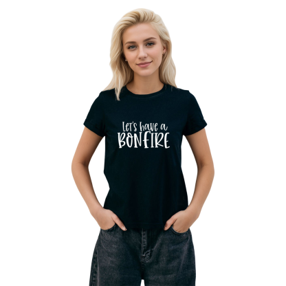 Adult Unisex Lets Have A Bonfire Night Black T-shirt Costume