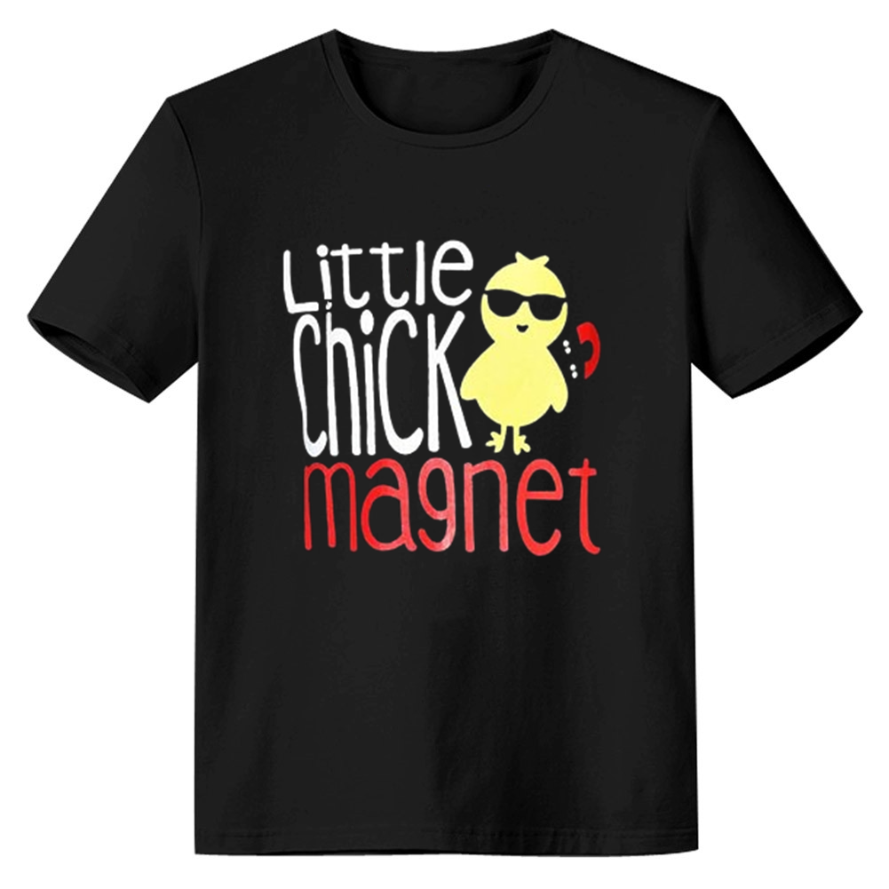 Adult Unisex Little Chick Magent Easter Black Short Sleeve T-shirt Outfits Top Costume