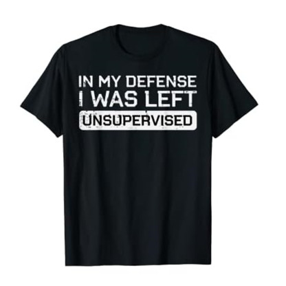 Adult Unisex Letter I Was Left Black Short Sleeve T-shirt Outfits Top Costume
