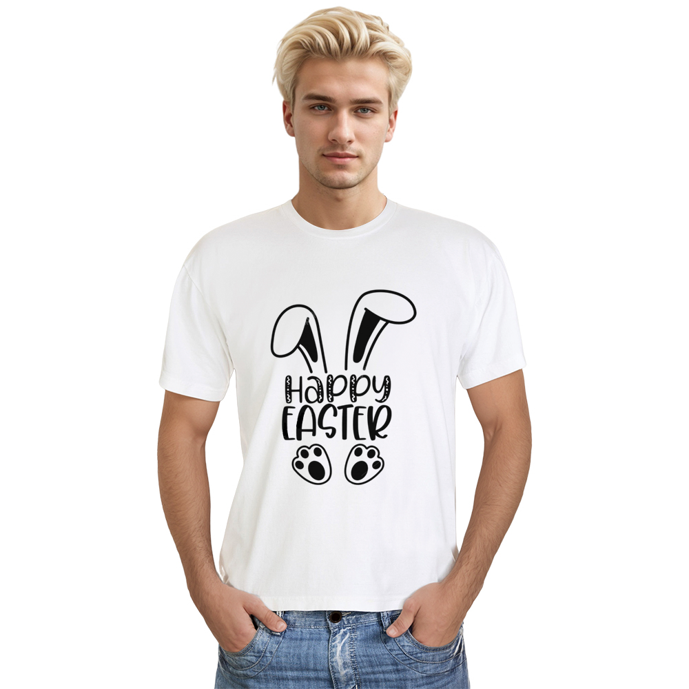 Happy Easter Bunny White Adult Unisex T-shirt