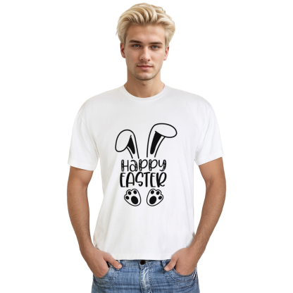 Happy Easter Bunny White Adult Unisex T-shirt