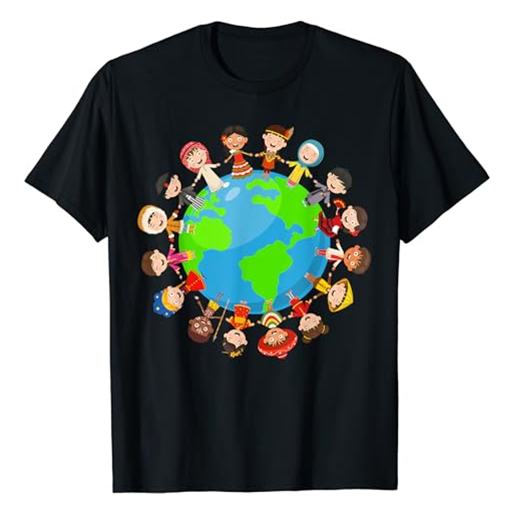 Adult Environmental Nature Earth Day Black Short Sleeve T-shirt Outfits Top Costume