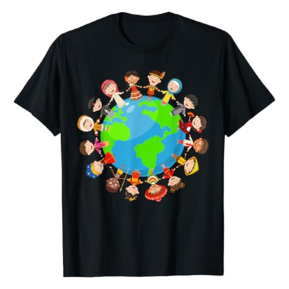 Adult Environmental Nature Earth Day Black Short Sleeve T-shirt Outfits Top Costume