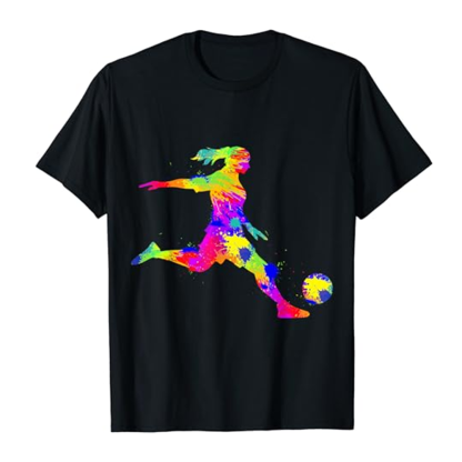 Adult Unisex Football Girls Football Lover Black T-shirt Costume